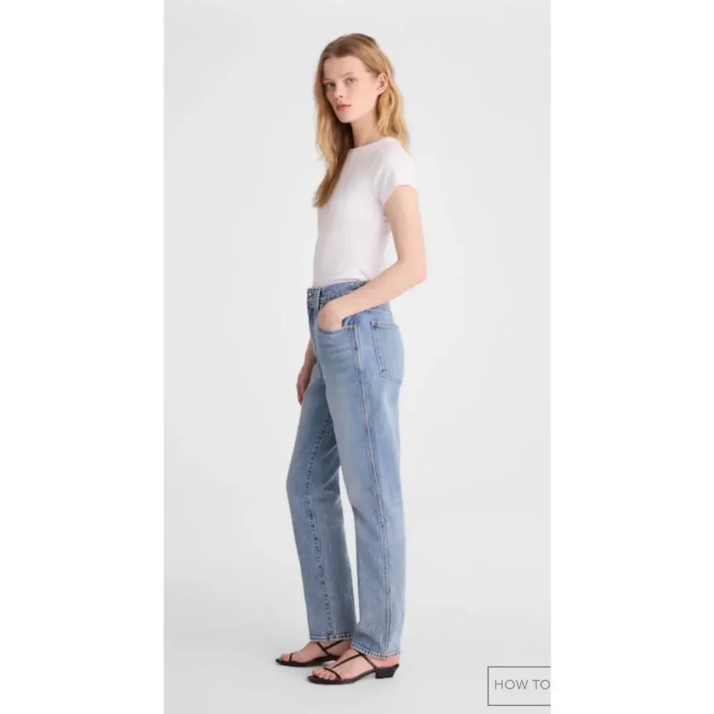 Madewell Perfect Vintage Straight Jeans High Rise Light Wash Size 25 NWOT